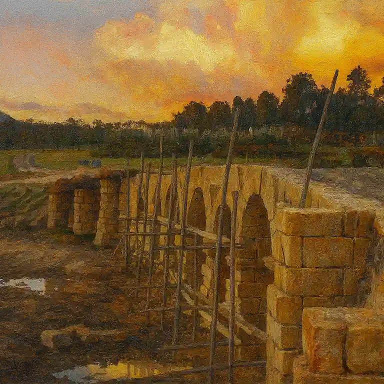 Acabados en piedra tallada del Puente Hyca